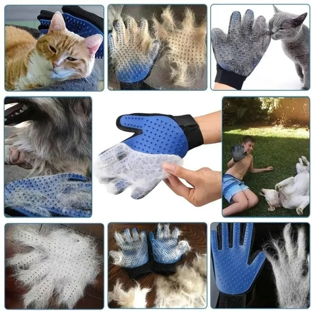 2 pet bathing brushing gloves | grooming gloves | pet grooming accessories